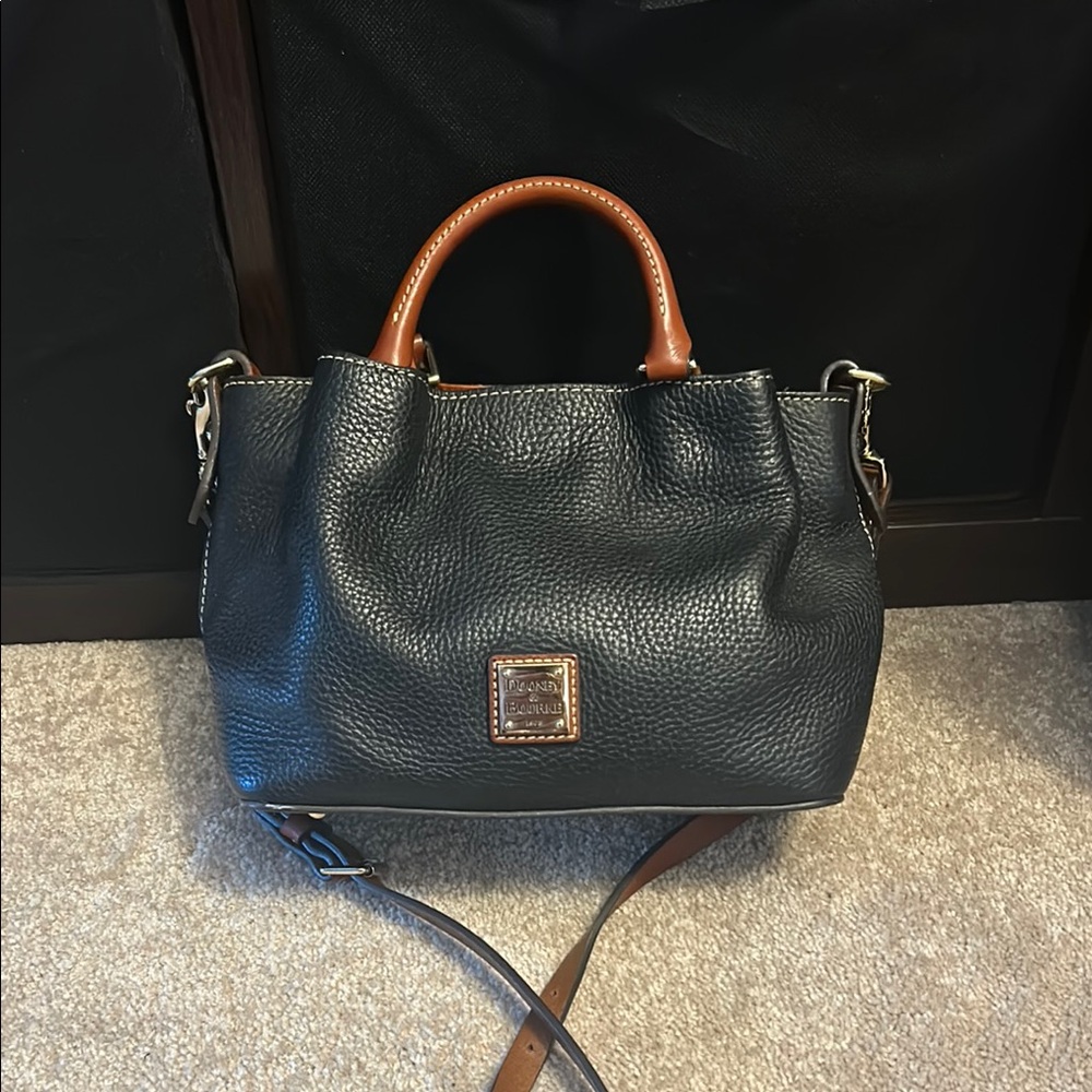 Dooney & Bourke Black and Brown Leather Satchel